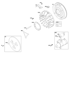 Flywheel, Ignition, And Starter Group Diagram and Parts List for 613477-0251-J1 400000 - 699999 Briggs and Stratton Engine